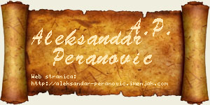 Aleksandar Peranović vizit kartica